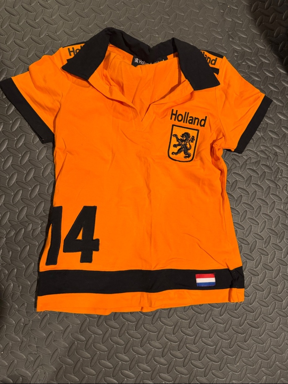 Holland Orange Polo Shirt with Black Trim
